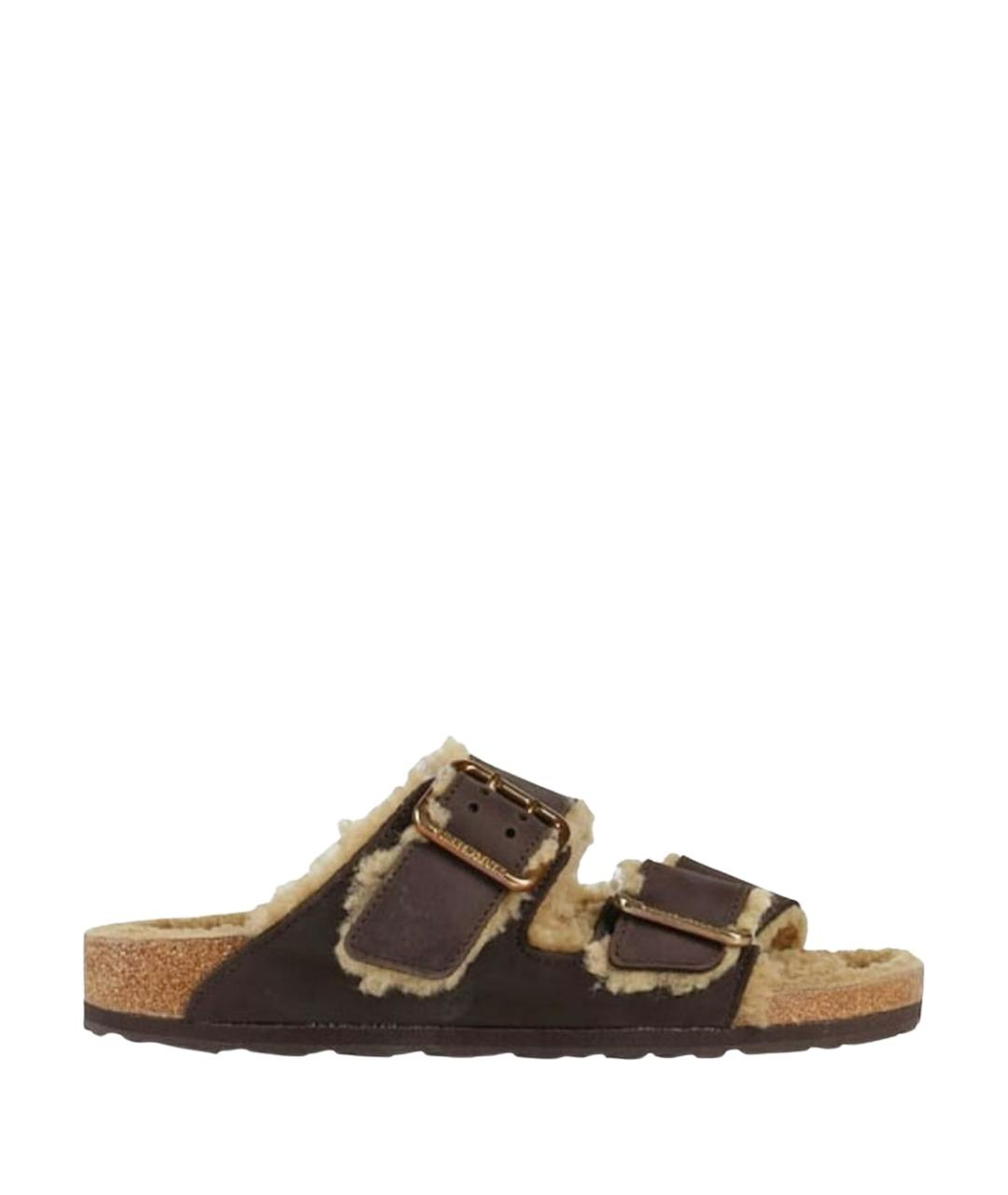 BIRKENSTOCK Коричневые кожаные сандалии, фото 1