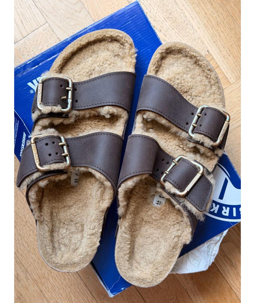 BIRKENSTOCK Коричневые кожаные сандалии, фото 5