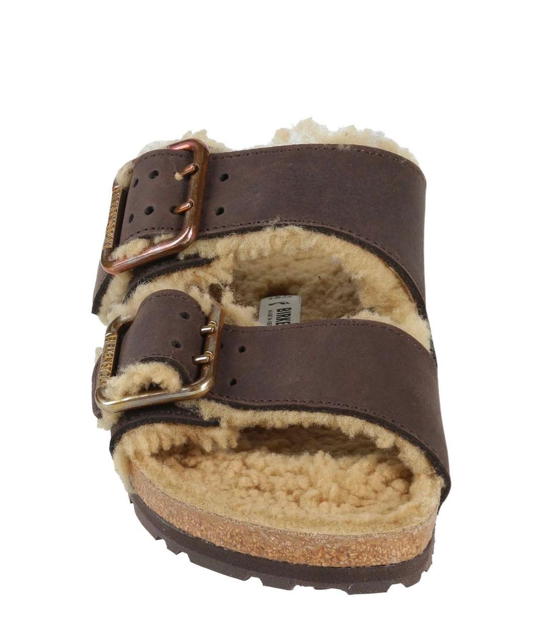 BIRKENSTOCK Коричневые кожаные сандалии, фото 3