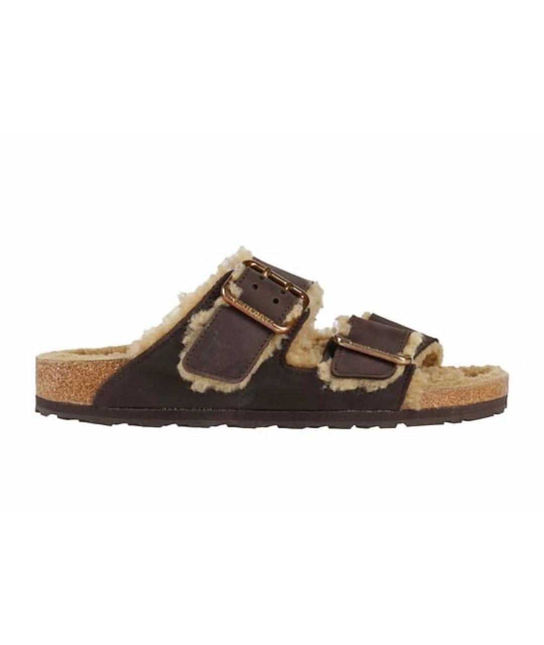 BIRKENSTOCK Коричневые кожаные сандалии, фото 6
