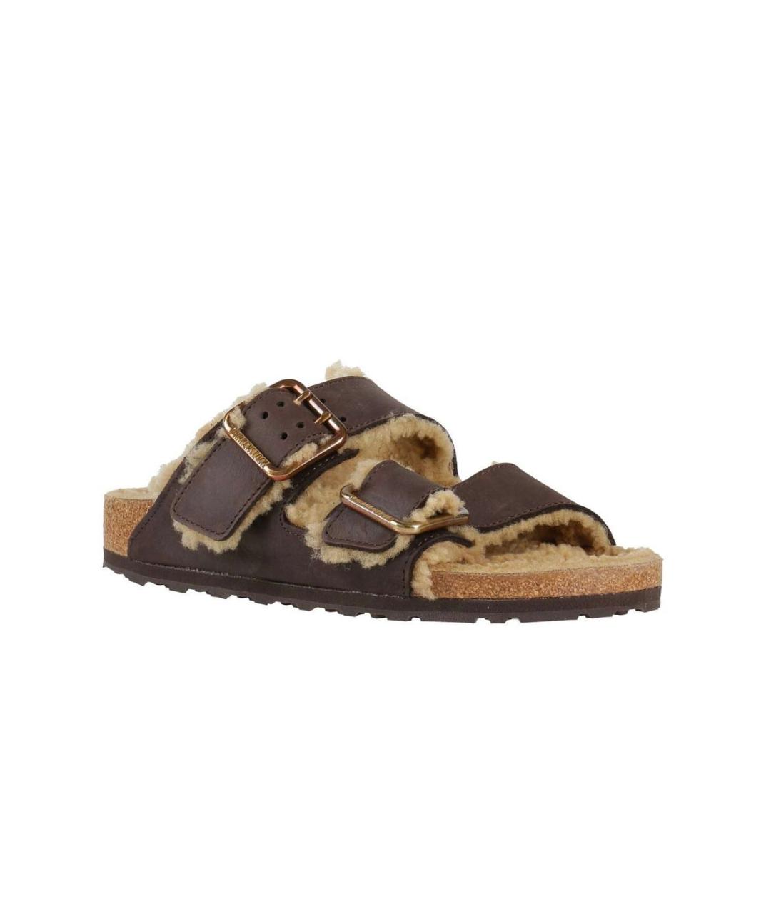 BIRKENSTOCK Коричневые кожаные сандалии, фото 2