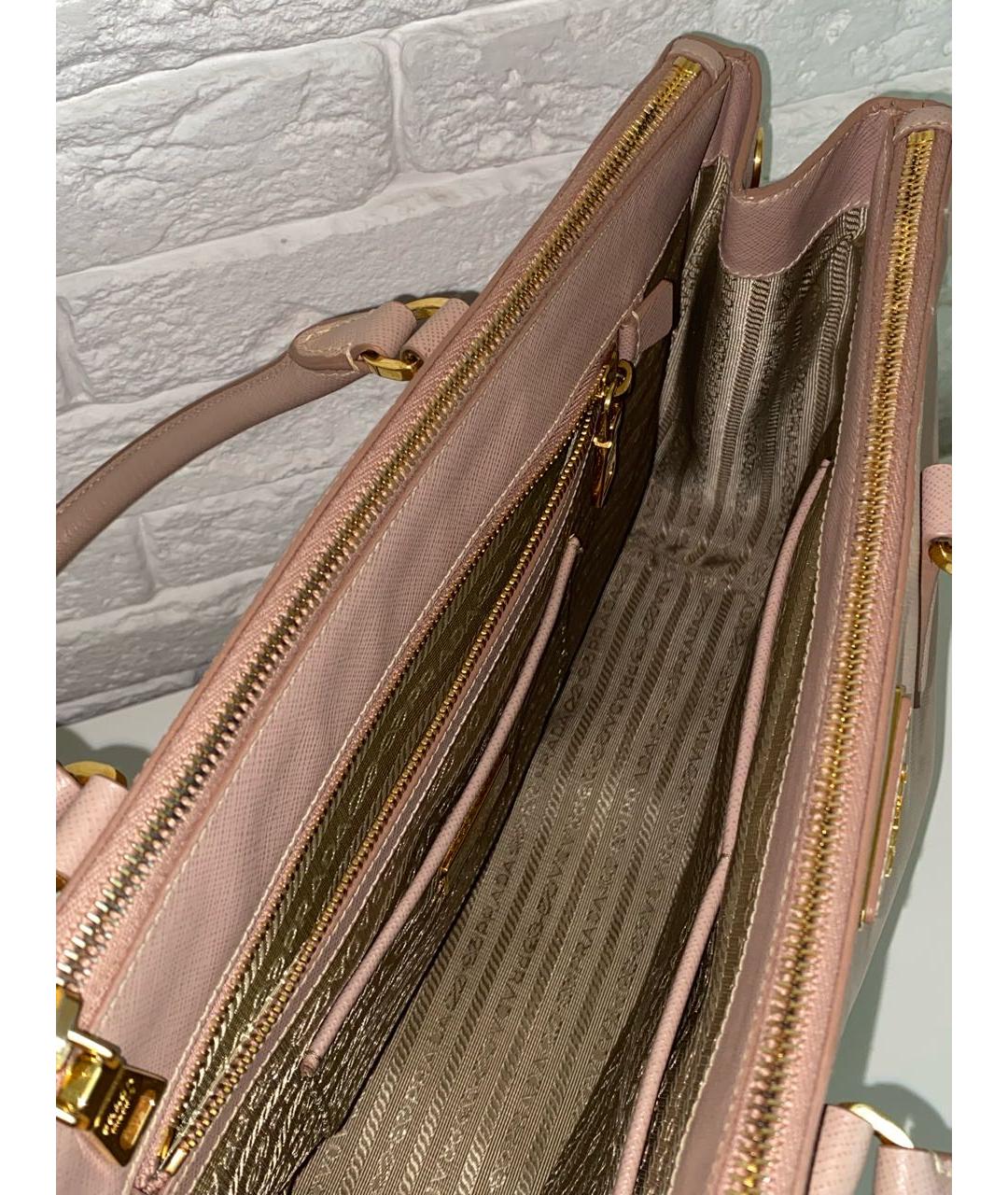 PRADA Бежевая кожаная сумка тоут, фото 8