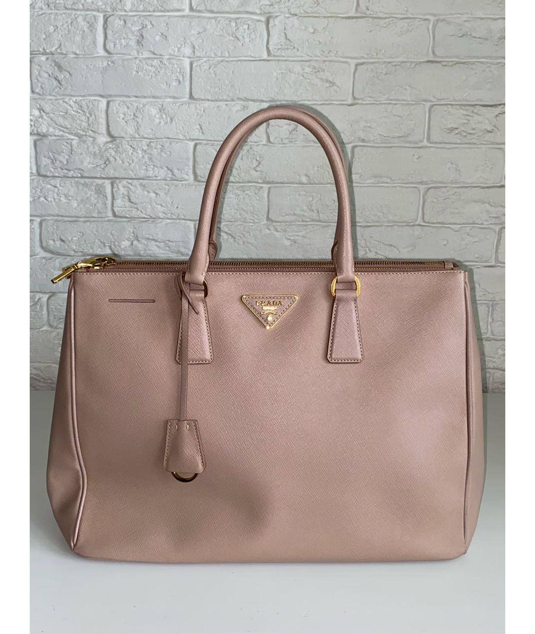 PRADA Бежевая кожаная сумка тоут, фото 9