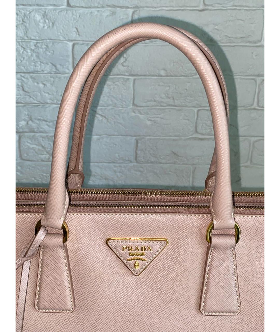 PRADA Бежевая кожаная сумка тоут, фото 6