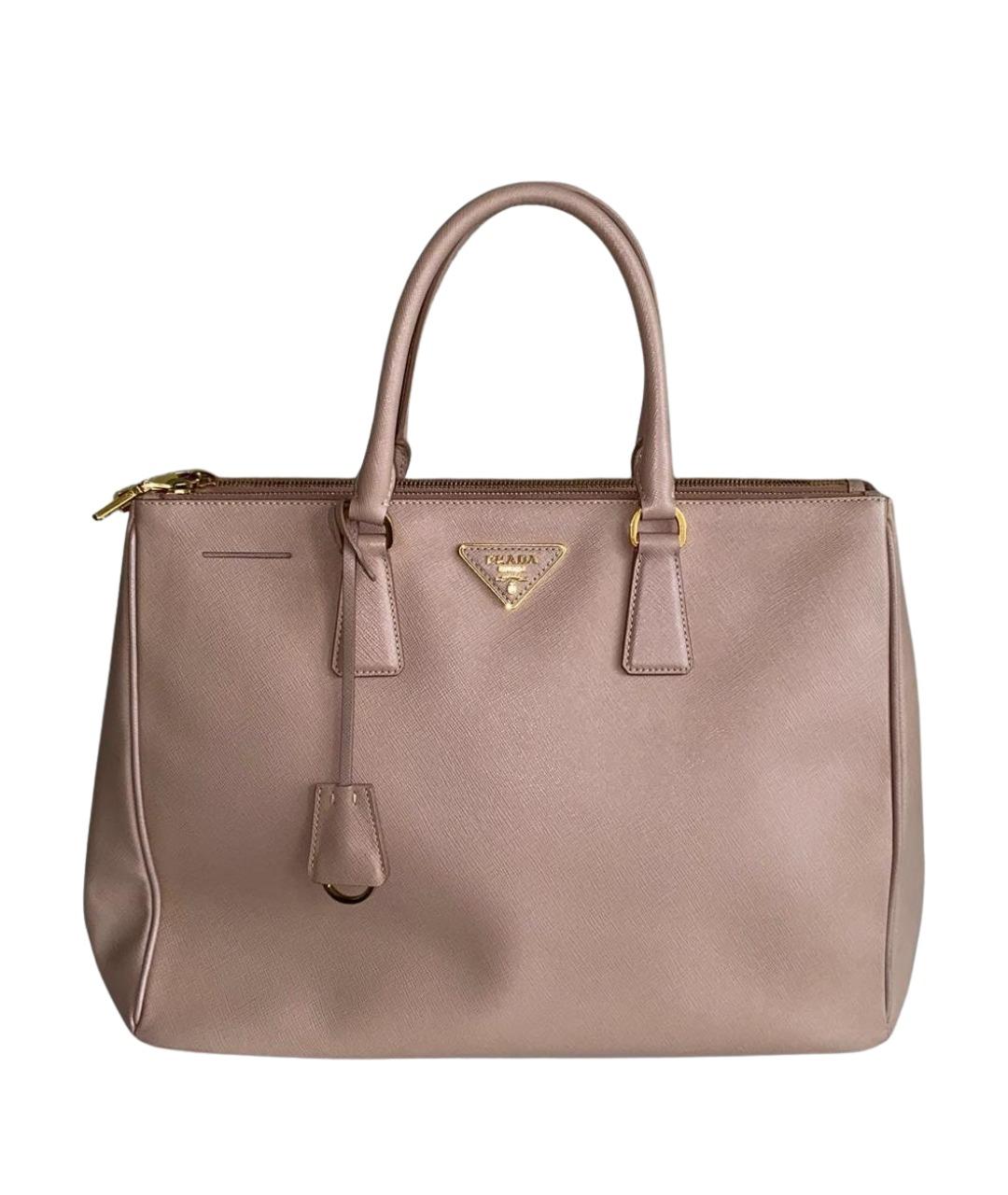 PRADA Бежевая кожаная сумка тоут, фото 10