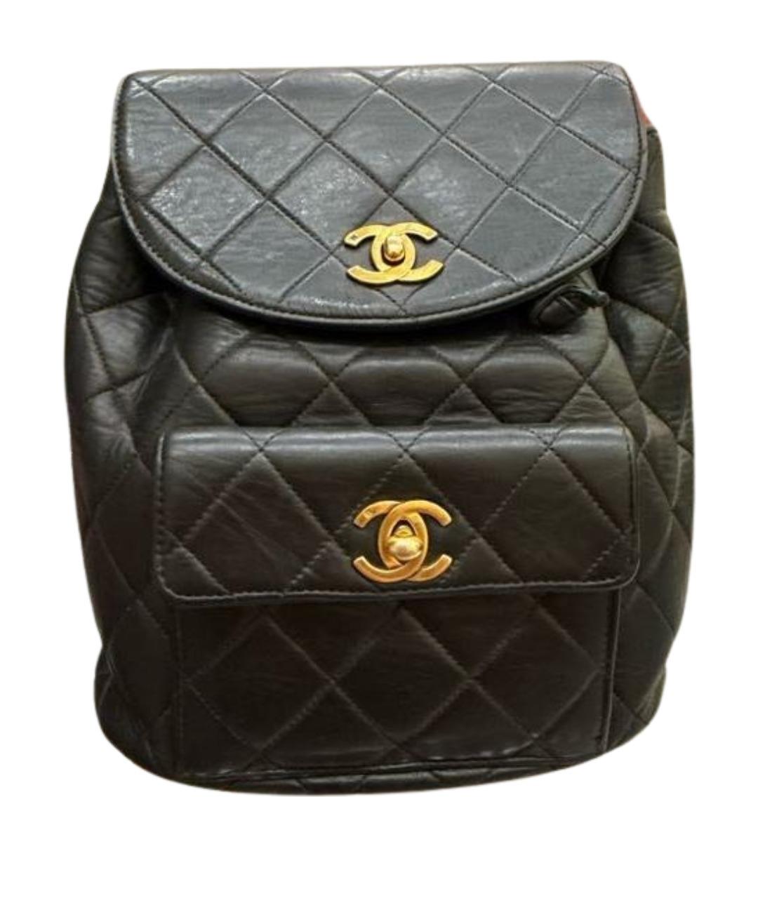 CHANEL Черный кожаный рюкзак, фото 6