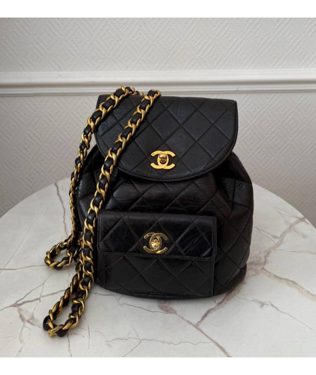 CHANEL Черный кожаный рюкзак, фото 5
