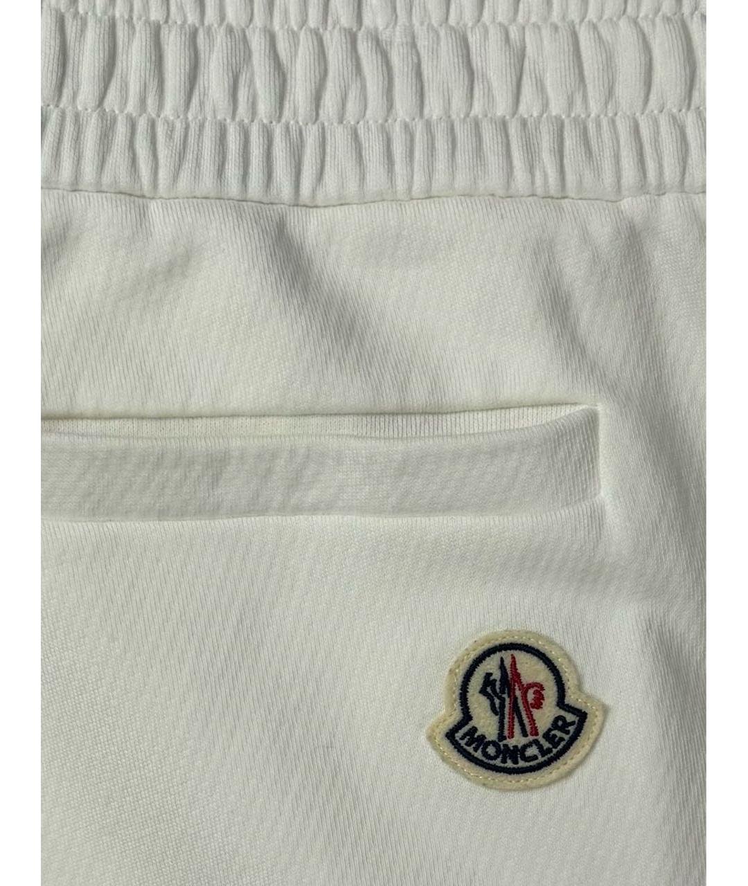MONCLER Белые хлопковые повседневные брюки, фото 6