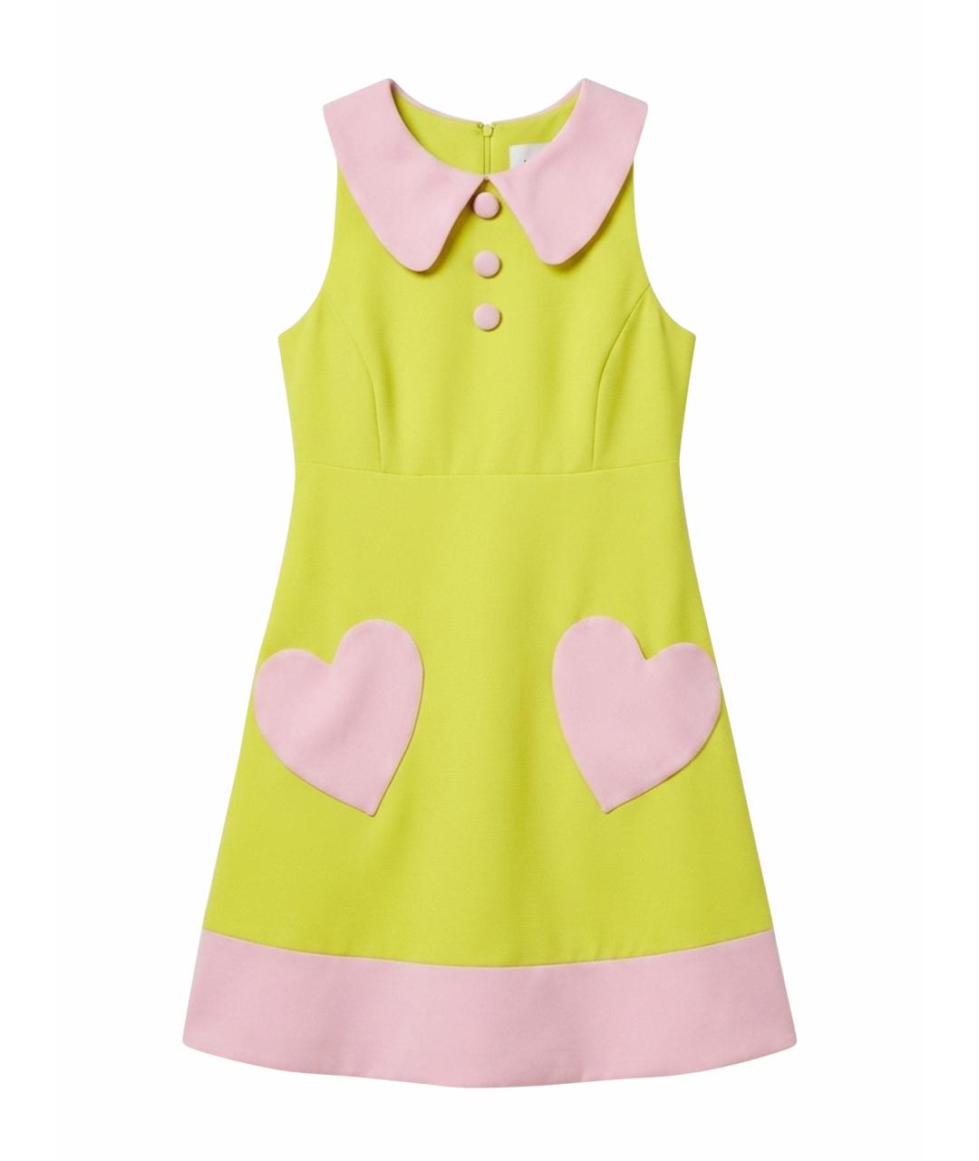 MOSCHINO Желтое полиэстеровое платье, фото 1