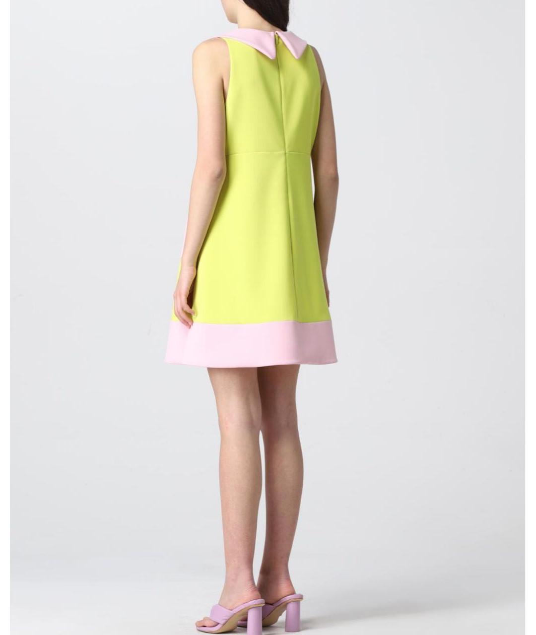 MOSCHINO Желтое полиэстеровое платье, фото 2