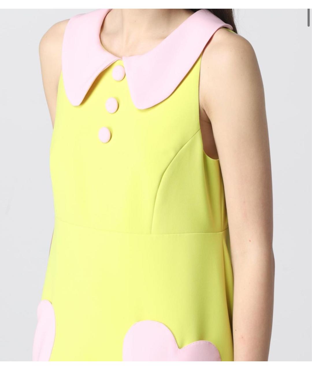 MOSCHINO Желтое полиэстеровое платье, фото 4