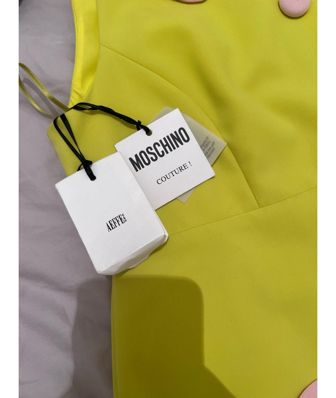 MOSCHINO Желтое полиэстеровое платье, фото 5