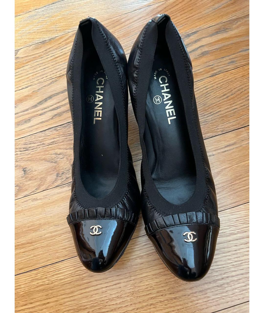 CHANEL Черные кожаные туфли, фото 2