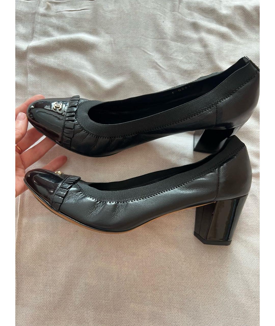 CHANEL Черные кожаные туфли, фото 9