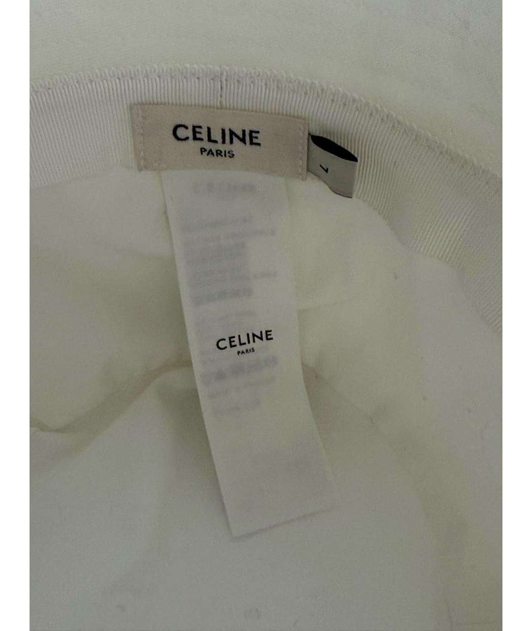 CELINE Белая хлопковая панама, фото 3