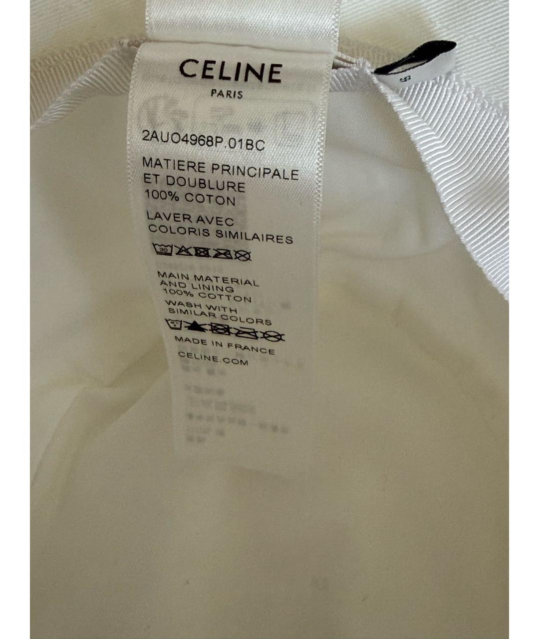 CELINE Белая хлопковая панама, фото 4