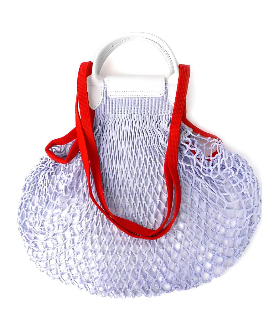 LONGCHAMP Синяя плетеная пляжная сумка, фото 5