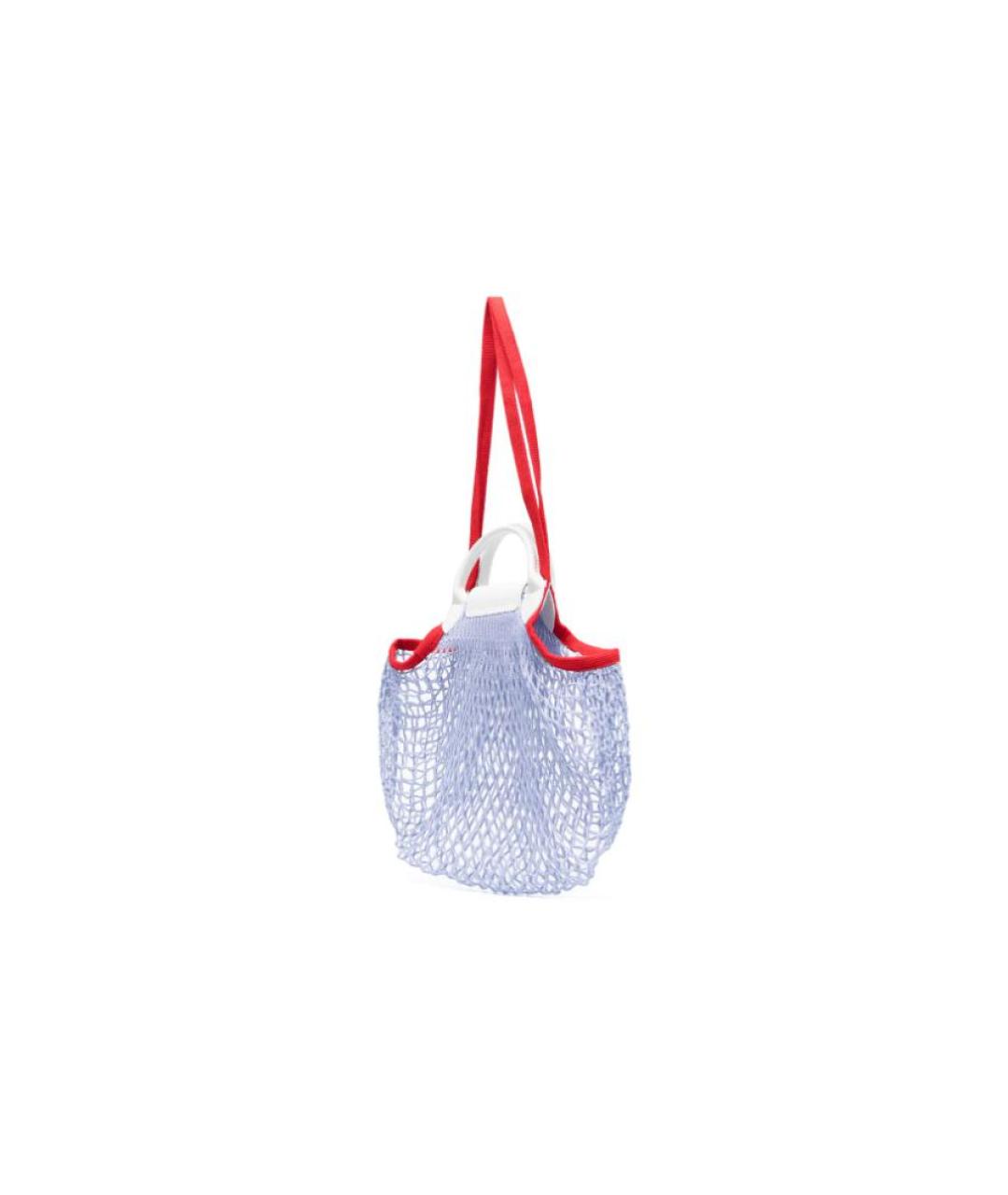 LONGCHAMP Синяя плетеная пляжная сумка, фото 4