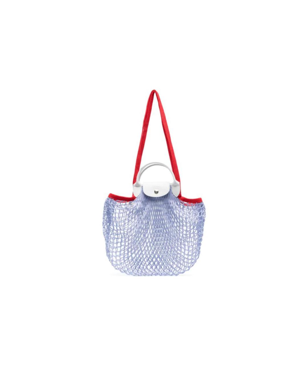 LONGCHAMP Синяя плетеная пляжная сумка, фото 1