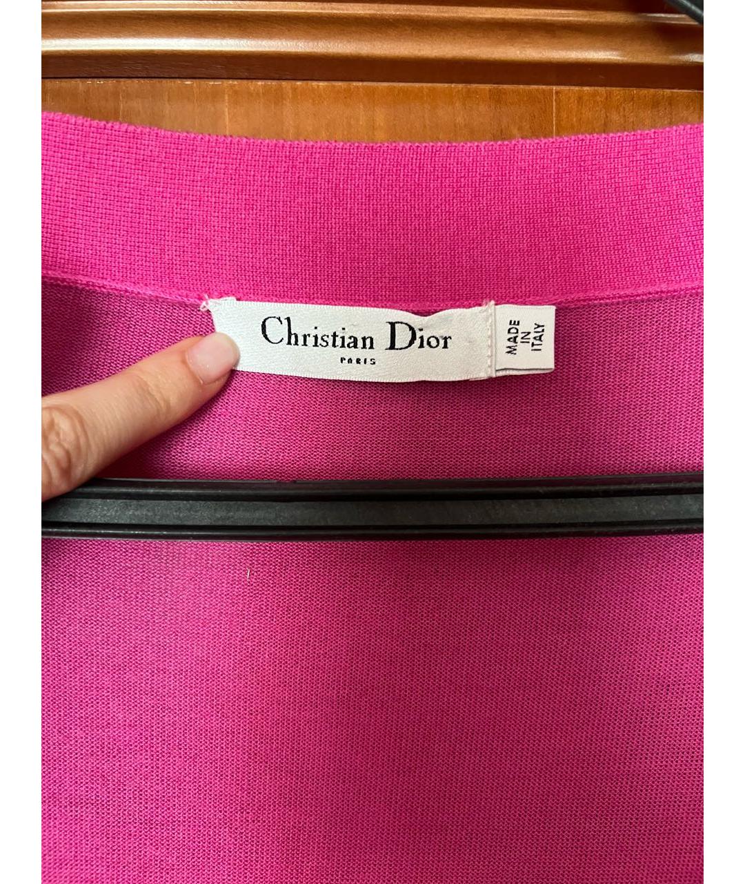 CHRISTIAN DIOR Фуксия кашемировый кардиган, фото 3
