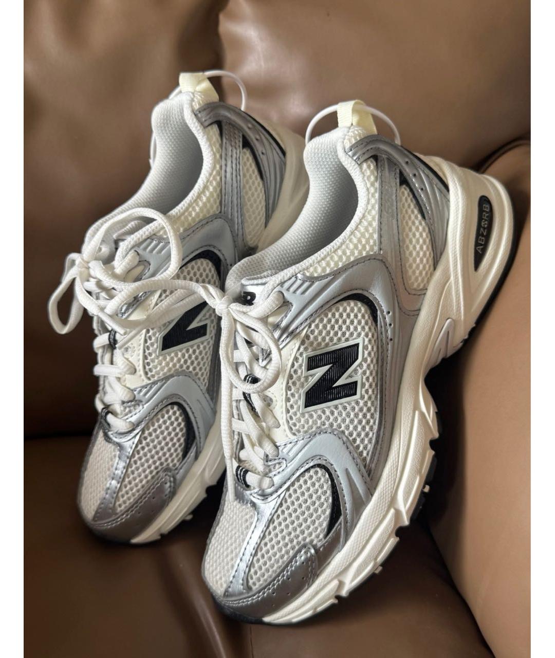 NEW BALANCE Серые текстильные кроссовки, фото 5