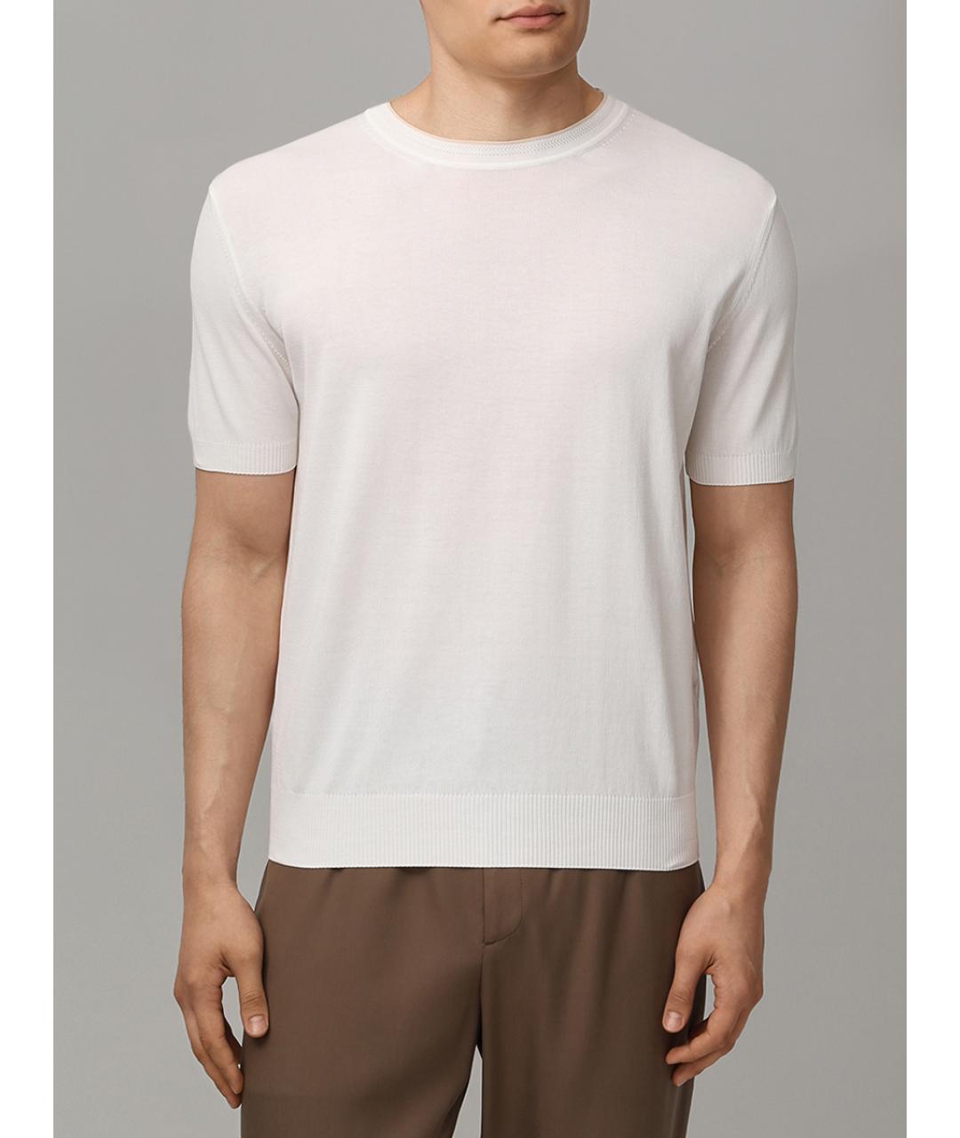 CANALI Белая хлопковая футболка, фото 4