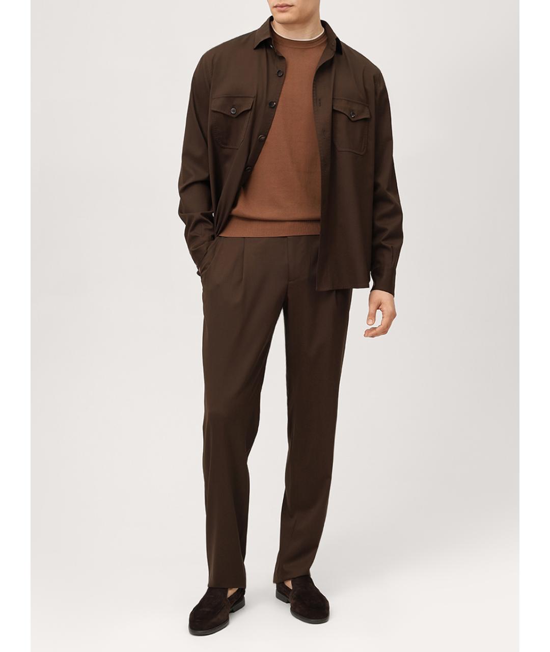 CANALI Коричневая хлопковая футболка, фото 2