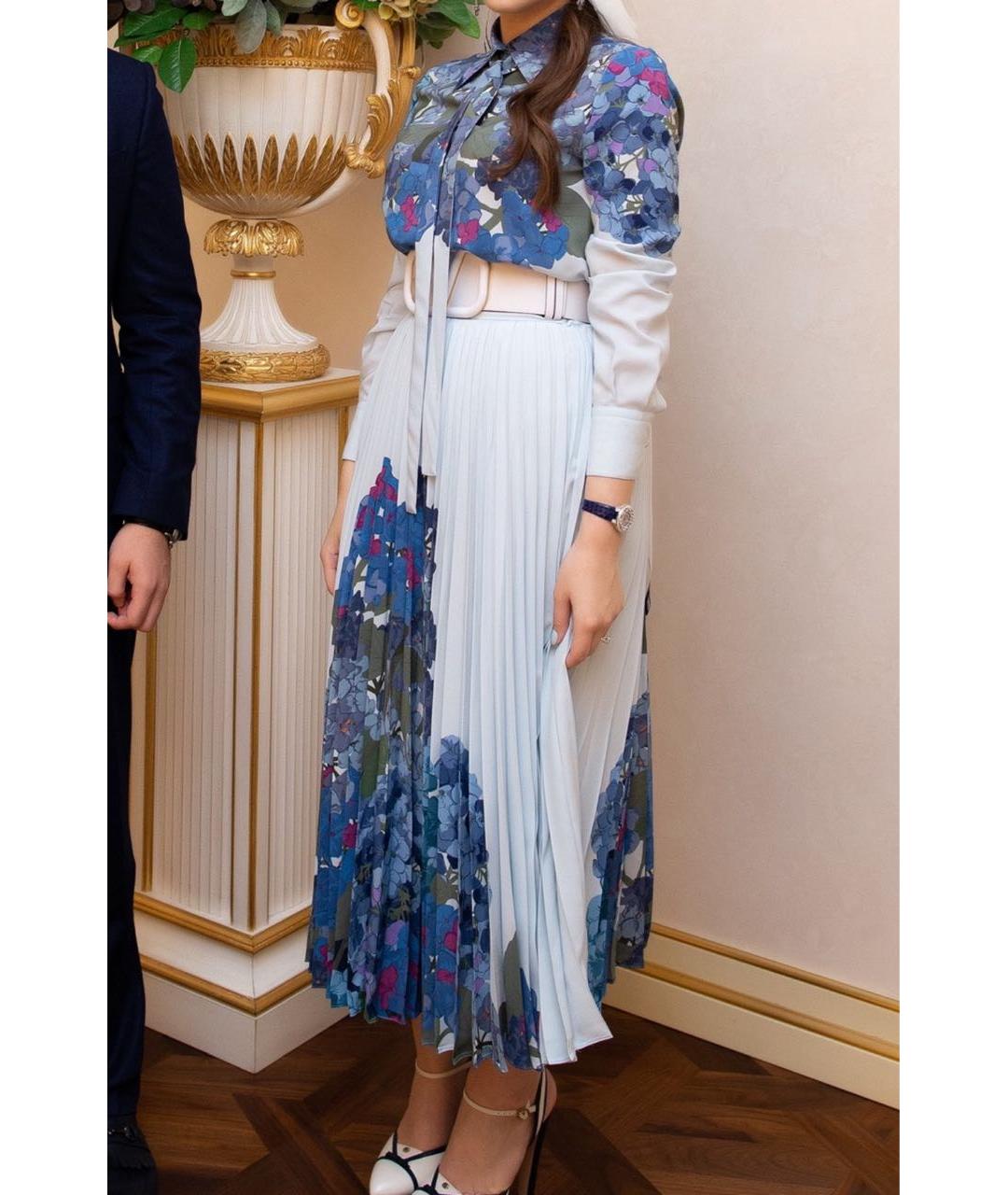 VALENTINO Голубая юбка миди, фото 2