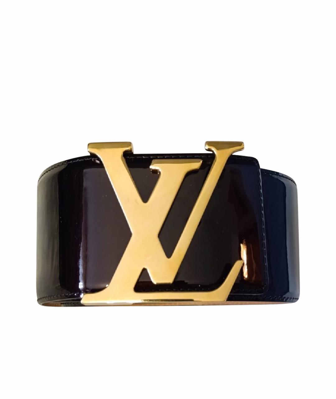 LOUIS VUITTON Черный ремень из лакированной кожи, фото 1