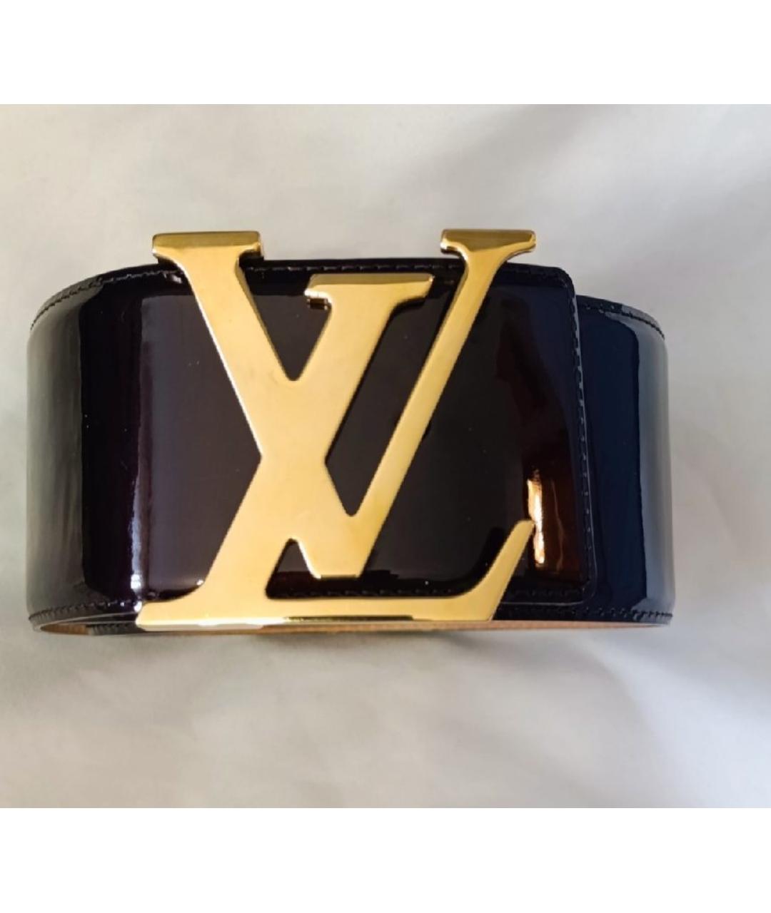 LOUIS VUITTON Черный ремень из лакированной кожи, фото 5