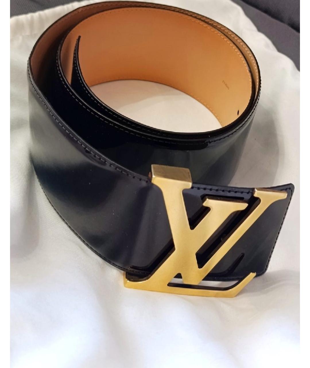 LOUIS VUITTON Черный ремень из лакированной кожи, фото 2