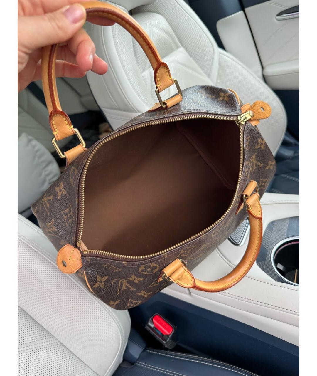 LOUIS VUITTON Коричневая сумка с короткими ручками, фото 4