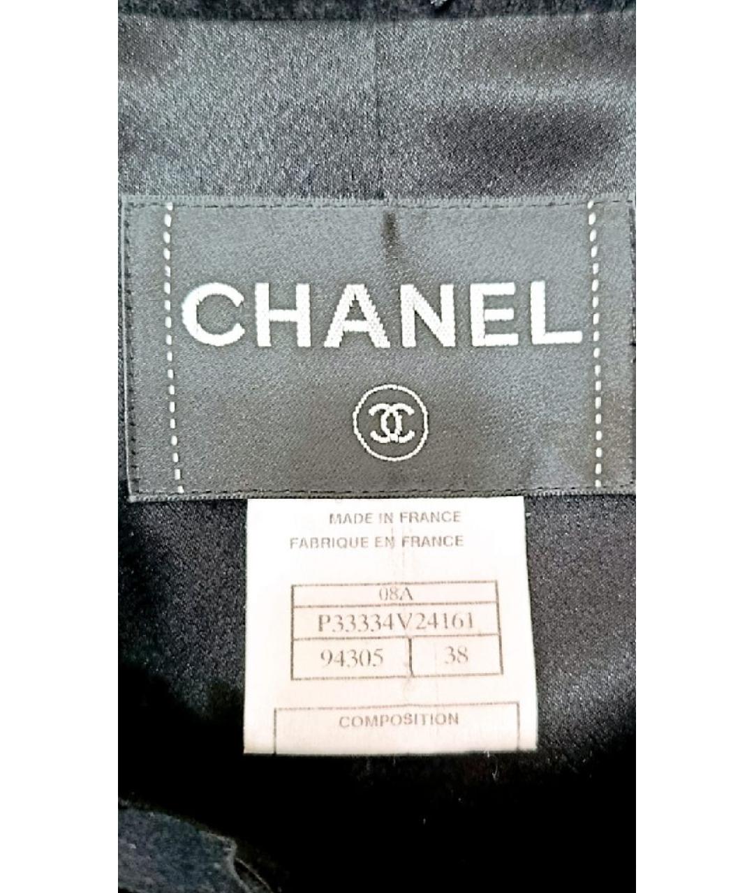 CHANEL Черное шерстяное пальто, фото 5