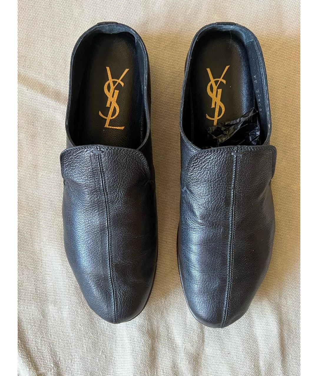 SAINT LAURENT Черные кожаные лоферы, фото 5