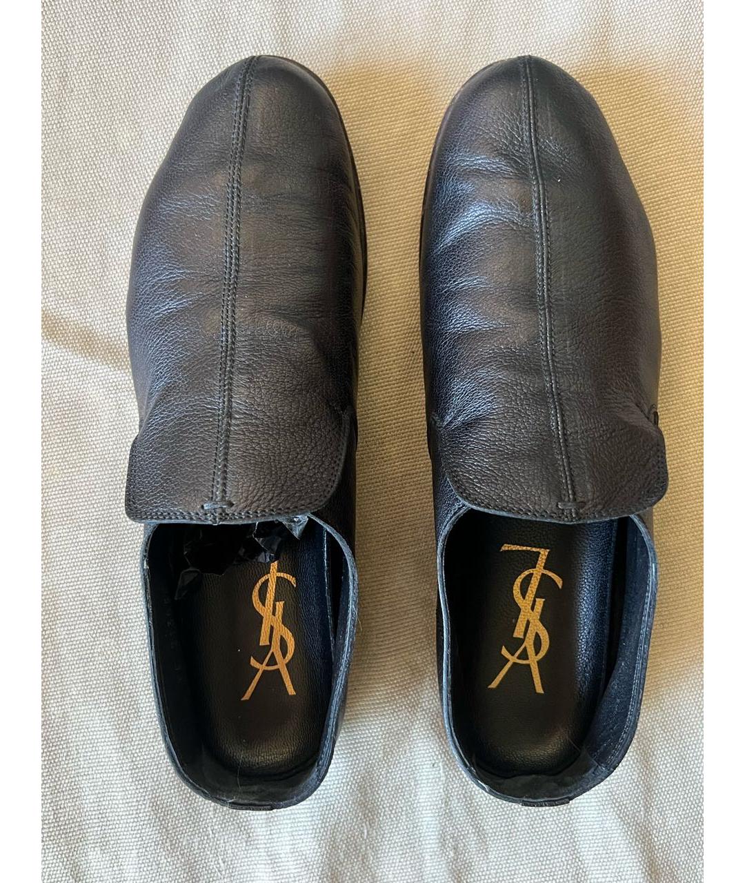 SAINT LAURENT Черные кожаные лоферы, фото 3