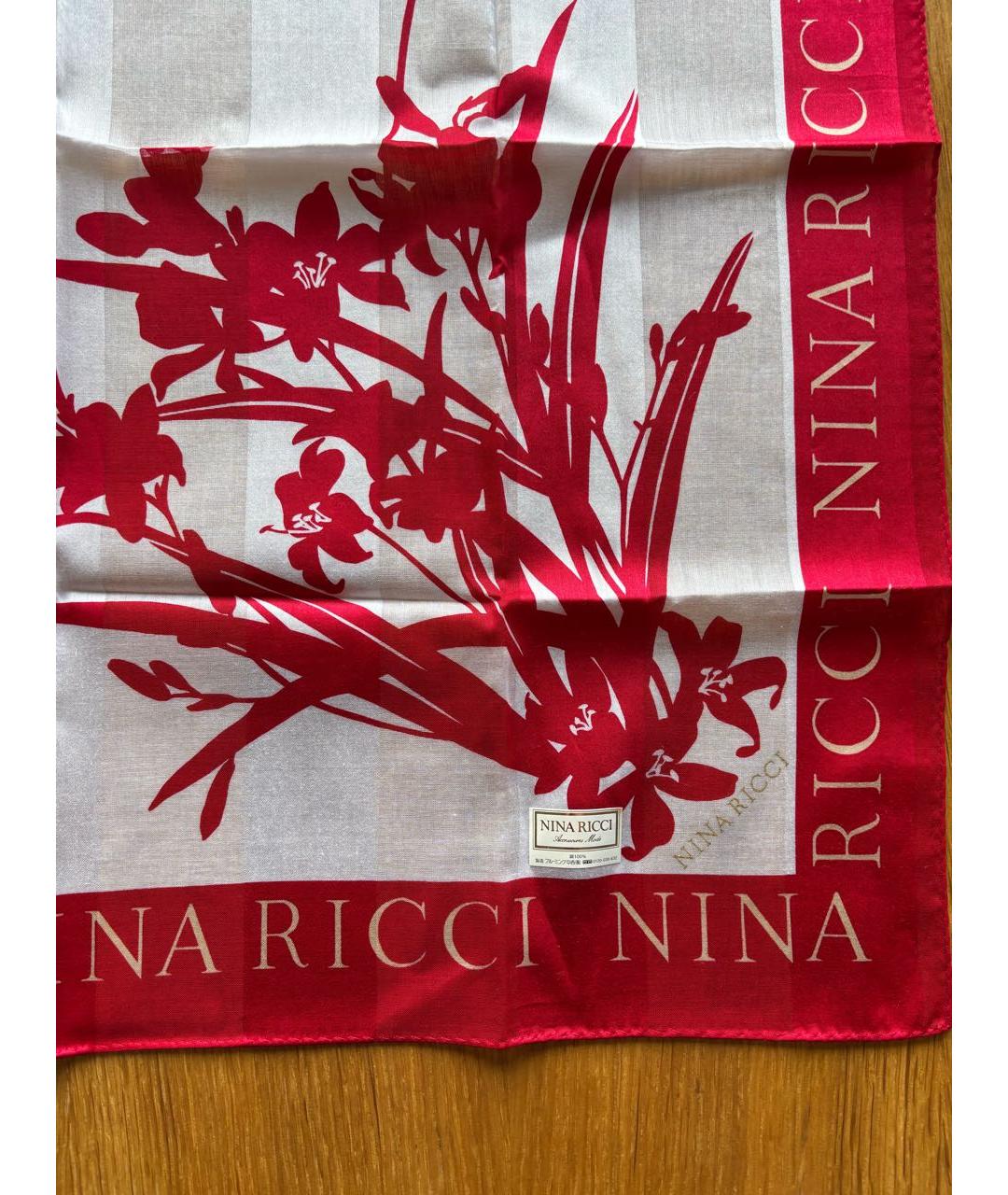 NINA RICCI Красный хлопковый платок, фото 2
