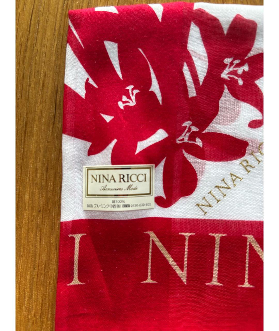 NINA RICCI Красный хлопковый платок, фото 4
