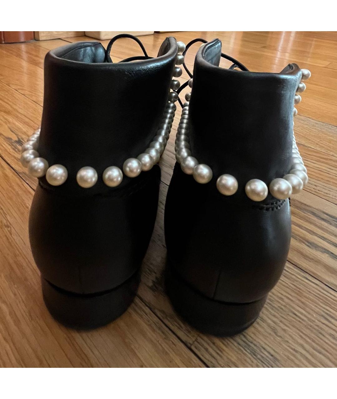 CHANEL Черные кожаные ботинки, фото 5