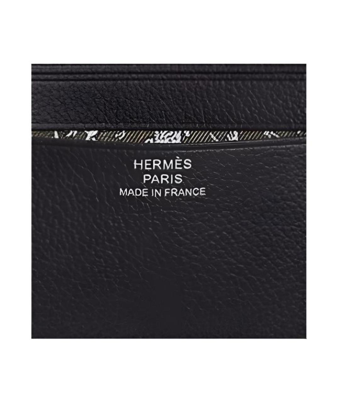 HERMES Черный кожаный кардхолдер, фото 3