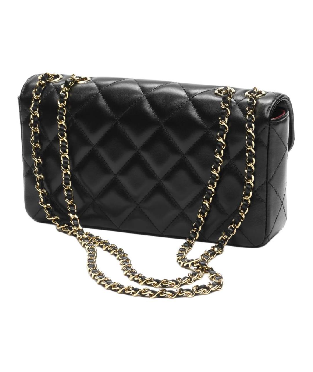 CHANEL Черная кожаная сумка через плечо, фото 3
