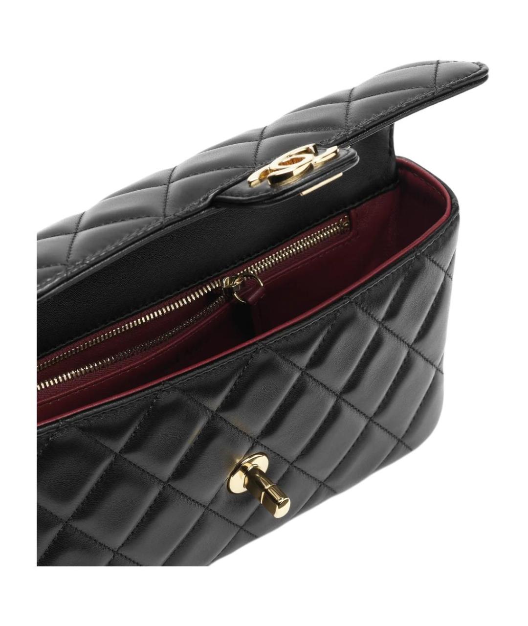 CHANEL Черная кожаная сумка через плечо, фото 4