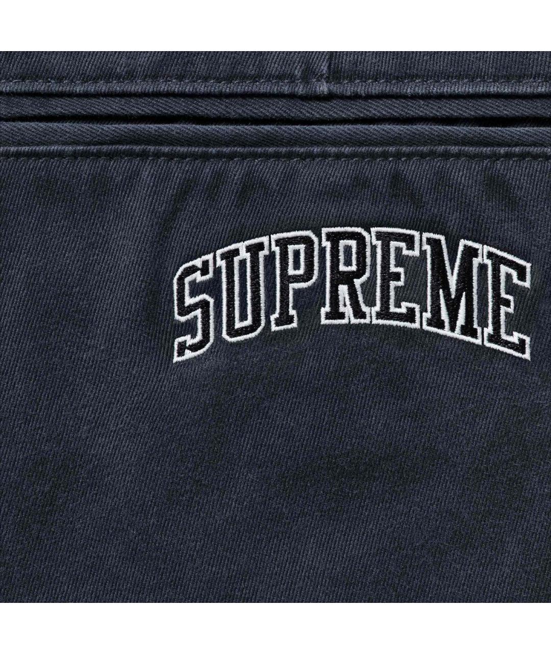 SUPREME Темно-синие прямые брюки, фото 2