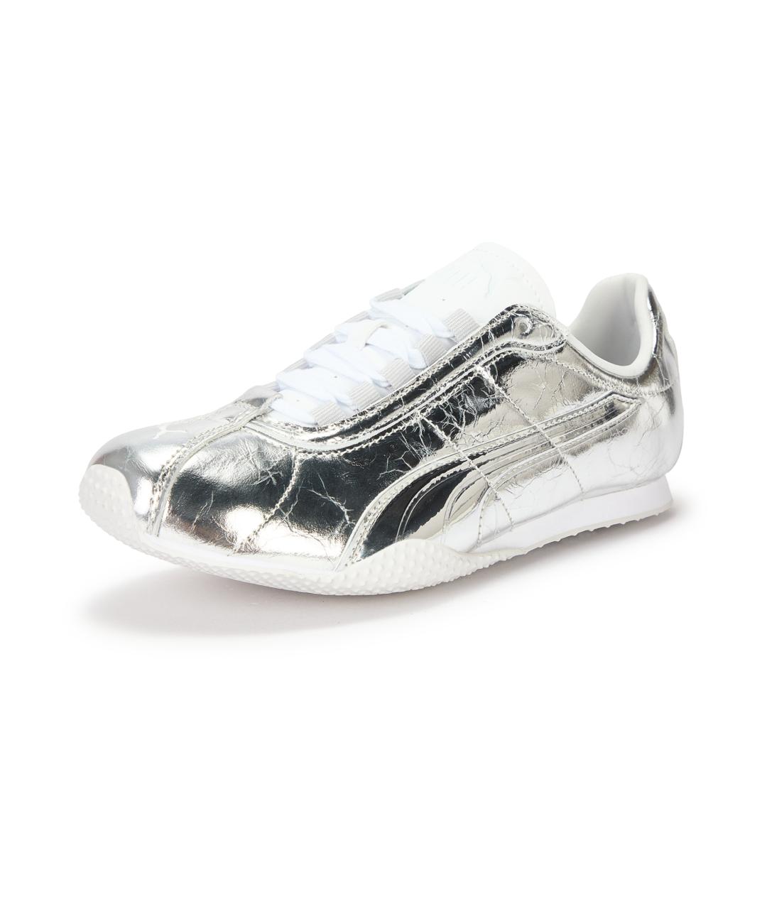 PUMA Серебряные кожаные кроссовки, фото 3
