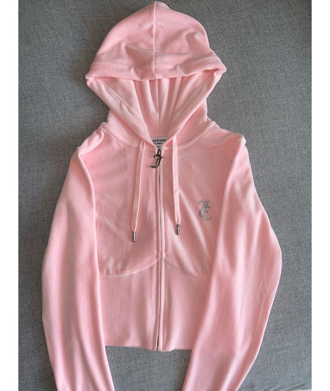 JUICY COUTURE Розовая велюровая спортивная куртка, фото 3