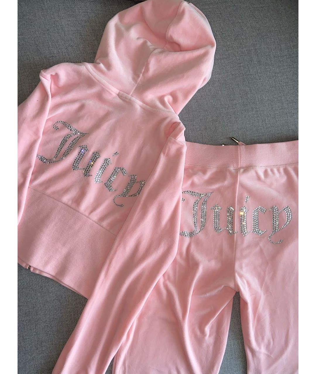 JUICY COUTURE Розовая велюровая спортивная куртка, фото 2