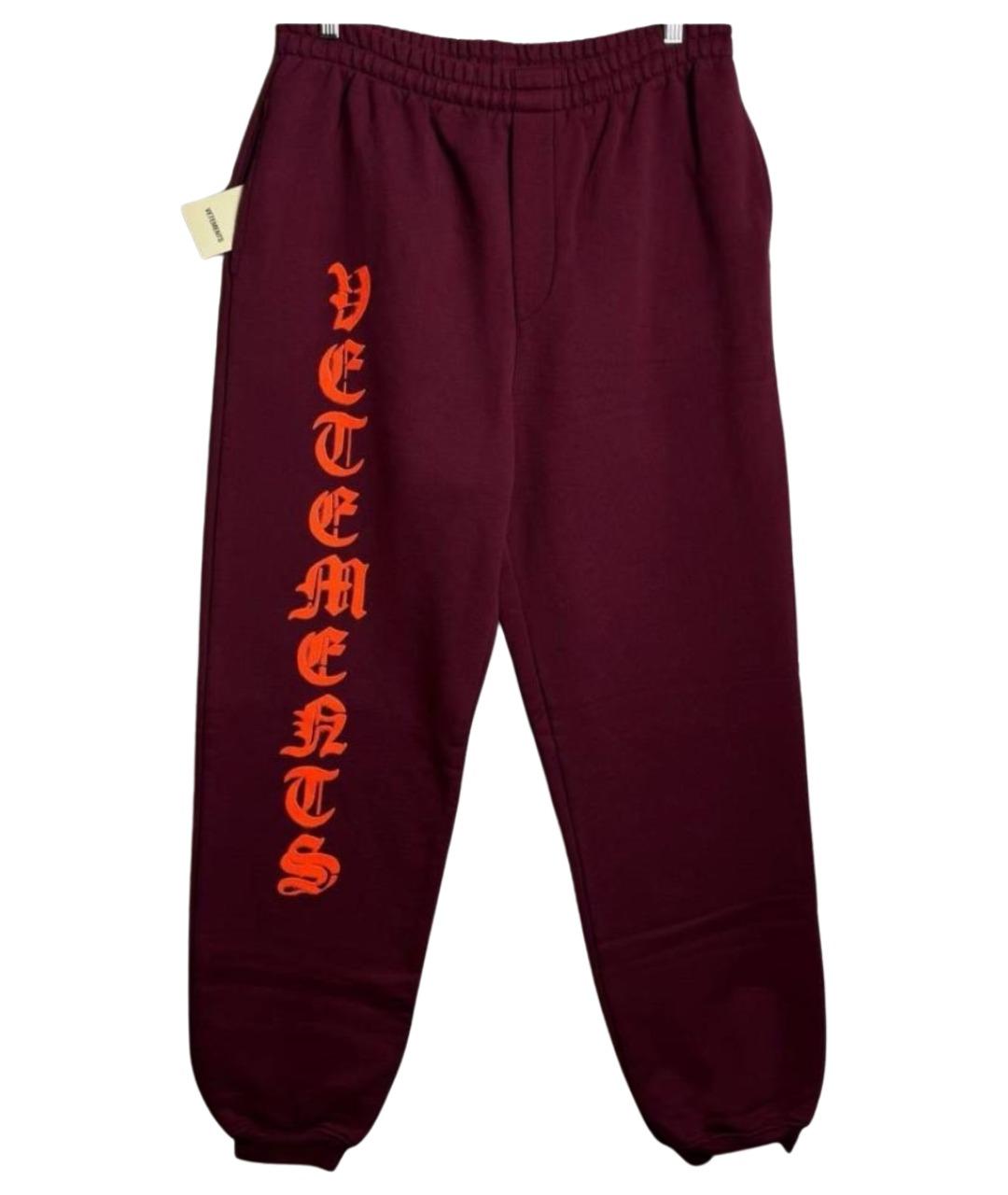VETEMENTS Бордовые повседневные брюки, фото 1