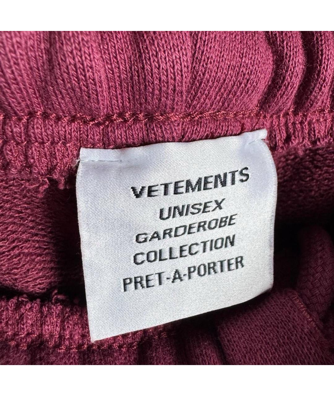 VETEMENTS Бордовые повседневные брюки, фото 5