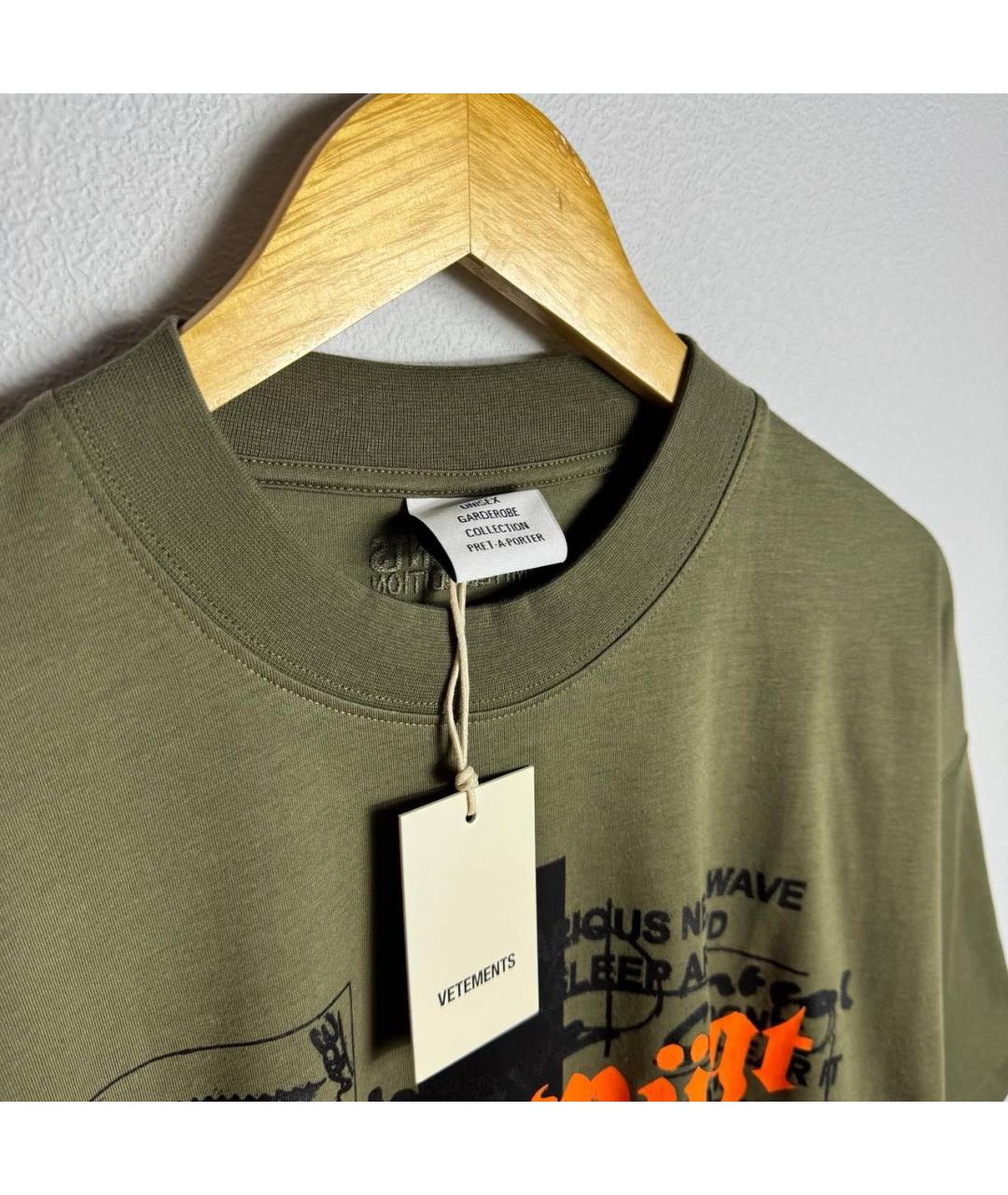 VETEMENTS Хаки футболка, фото 4