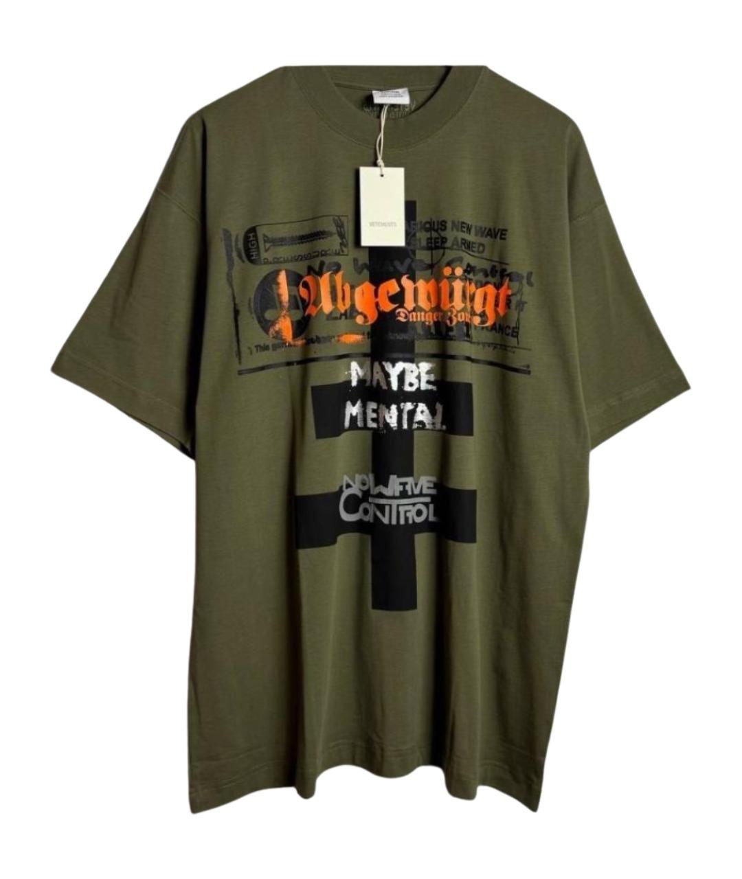 VETEMENTS Хаки футболка, фото 1