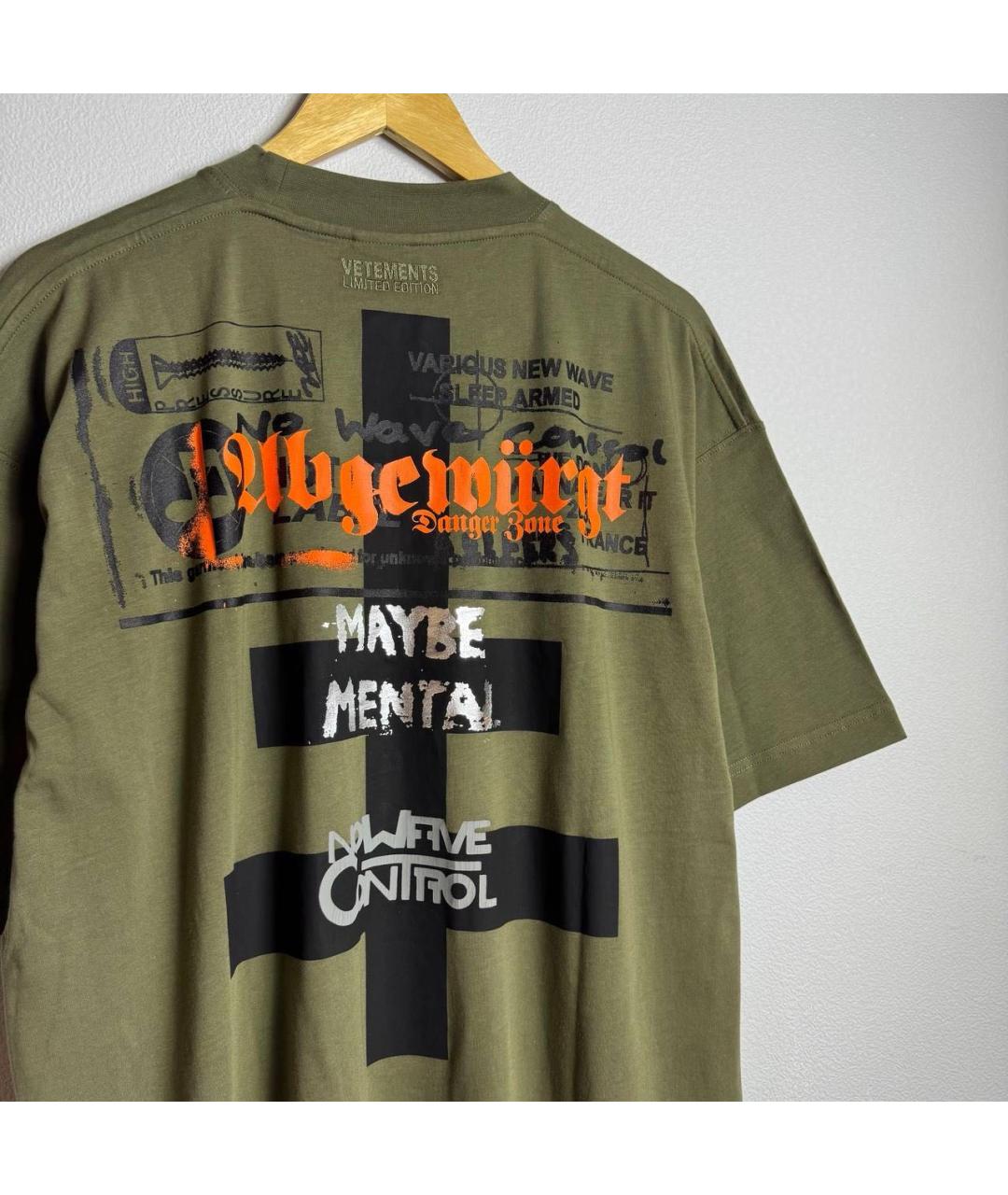 VETEMENTS Хаки футболка, фото 3